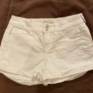White denim shorts